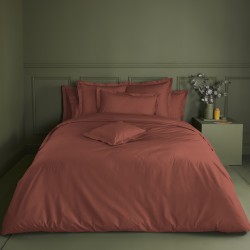 Garnier-Thiébaut - Tissu uni en percale de coton 80 fils/cm² La percale française Rouille- Laize 288cm