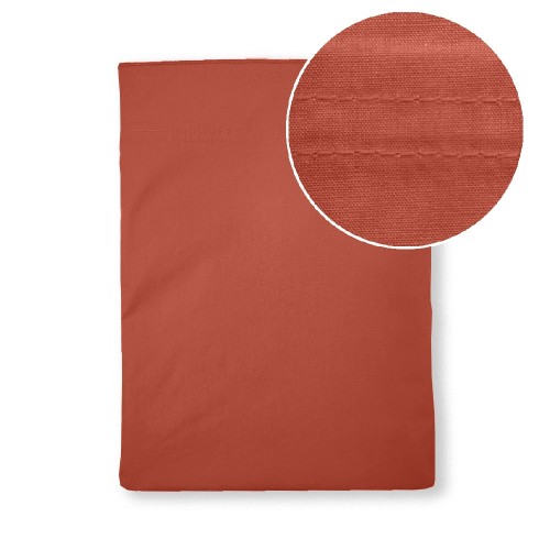 Garnier-Thiébaut - Tissu pour draps uni en percale de coton 80 fils/cm² La percale française Rouille- Laize 288cm