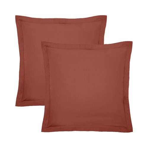 Garnier-Thiébaut - Tissu pour draps uni en percale de coton 80 fils/cm² La percale française Rouille- Laize 288cm