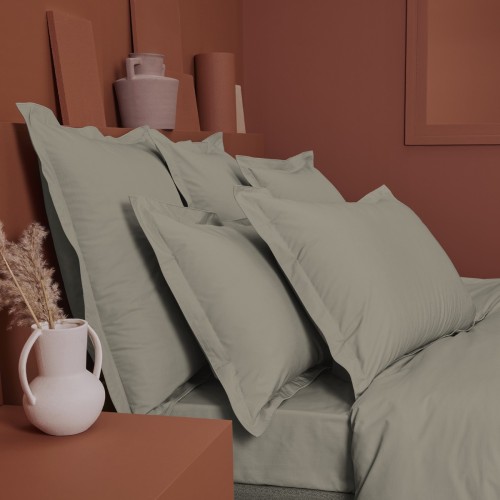 Garnier-Thiébaut - Parure de lit unie en percale de coton 80 fils/cm² La percale française Pin