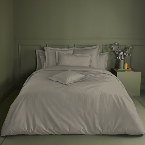 Garnier-Thiébaut - Tissu pour draps uni en percale de coton 80 fils/cm² La percale française Pin - Laize 288cm