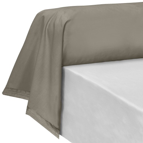 Garnier-Thiébaut - Tissu pour draps uni en percale de coton 80 fils/cm² La percale française Pin - Laize 288cm