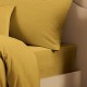 Garnier-Thiébaut - Parure de lit unie en métis lin/coton 160g/m² Le metis français Curry