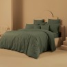 Garnier-Thiébaut - Parure de lit unie en métis lin/coton 160g/m² Le metis français Kaki