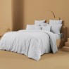 Garnier-Thiébaut - Housse de couette unie en métis lin/coton 160g/m² Le metis français Glacier