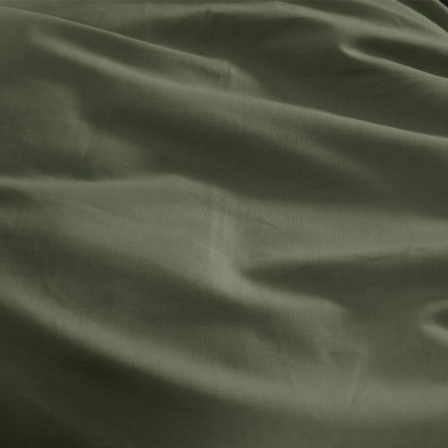 Garnier-Thiébaut - Tissu uni pour draps en métis lin/coton Le metis français Kaki - Laize 300cm