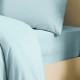 Garnier-Thiébaut - Drap housse uni B35 en métis lin/coton 160g/m² Le metis français Aqua