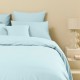 Garnier-Thiébaut - Parure de lit unie en métis lin/coton 160g/m² Le metis français Aqua
