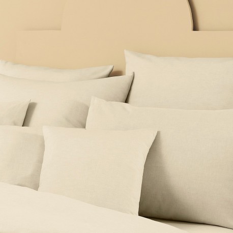 Garnier-Thiébaut - Taies d'oreiller unies en métis lin/coton 160g/m² Le metis français Chanvre