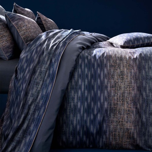Garnier-Thiébaut - Housse de couette imprimée en satin de coton 120 fils/cm² Mist Nocturne