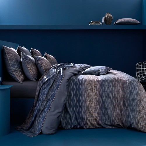 Garnier-Thiébaut - Housse de couette imprimée en satin de coton 120 fils/cm² Mist Nocturne