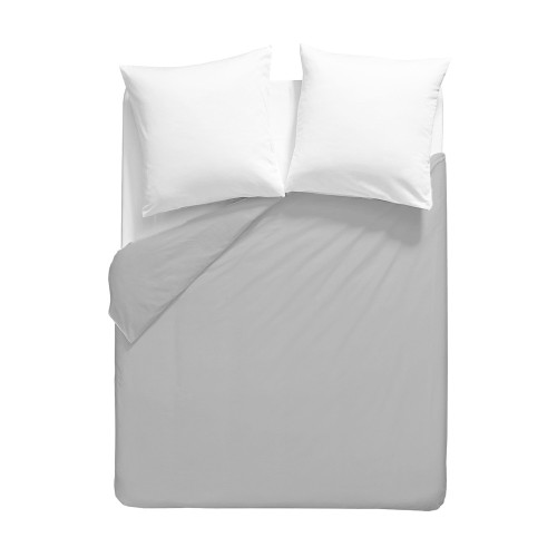 Garnier-Thiébaut - Tissu pour drap uni en percale de coton 80 fils/cm² La percale française Platine - Laize 288cm