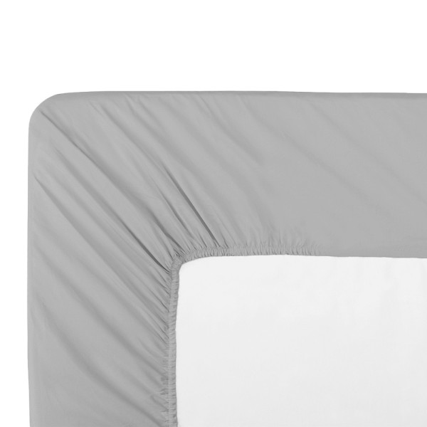 Garnier-Thiébaut - Tissu pour drap uni en percale de coton 80 fils/cm² La percale française Platine - Laize 288cm