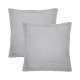 Garnier-Thiébaut - Taie d'oreiller carrée unie en percale de coton 80 fils/cm² La percale française Platine