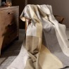 Plaid jacquard coton mélangé Livio Naturel 150x200cm, Garnier-Thiébaut