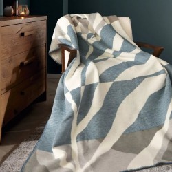 Plaid jacquard coton mélangé Versus Aqua 150x200cm, Garnier-Thiébaut