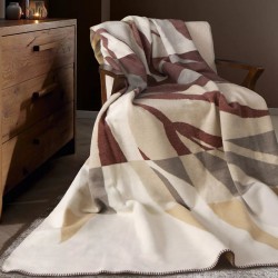 Plaid jacquard coton mélangé Versus Terre 150x200cm, Garnier-Thiébaut