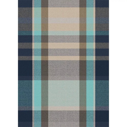 Plaid jacquard Laine et aures fibres Mohaira Irish Blue 130x190cm, Garnier-Thiébaut