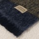 Plaid jacquard Laine et aures fibres Mohaira Irish Blue 130x190cm, Garnier-Thiébaut