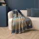 Plaid jacquard Laine et aures fibres Mohaira Irish Blue 130x190cm, Garnier-Thiébaut