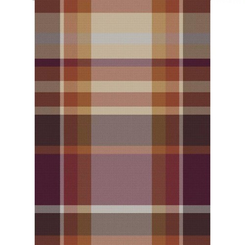 Plaid jacquard Laine et aures fibres Mohaira Ecossais Sienne 130x190cm, Garnier-Thiébaut