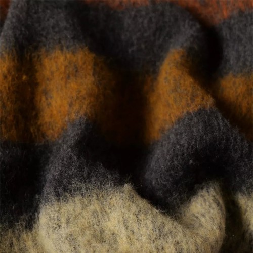Plaid jacquard Laine et aures fibres Mohaira Shetland Onyx 130x190cm, Garnier-Thiébaut