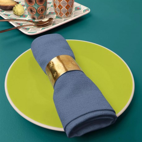 Serviettes de table jacquard coton uni Bastide Bleuet, Garnier-Thiébaut