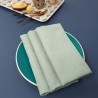 Serviettes de table jacquard coton uni Bastide Céladon, Garnier-Thiébaut (par 4)