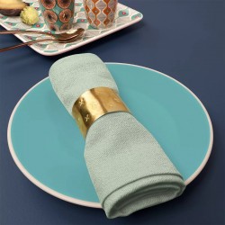 Serviettes de table jacquard coton uni Bastide Céladon, Garnier-Thiébaut 