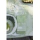 Serviettes de table jacquard coton Promenade Impériale Jade, Le Jacquard Français