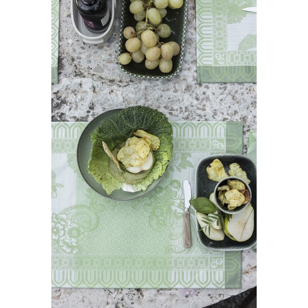 Sets de table enduits Promenade Impériale Jade, Le Jacquard Français