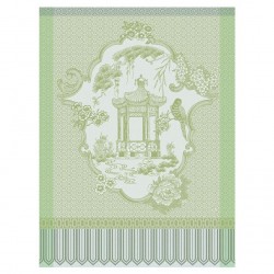 Torchons de cuisine pur coton Promenade Impériale Jade, Le Jacquard Français 