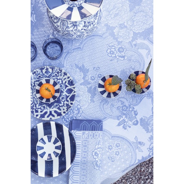 Petit Carré déco jacquard coton Promenade Impériale Lapis, Le Jacquard Français