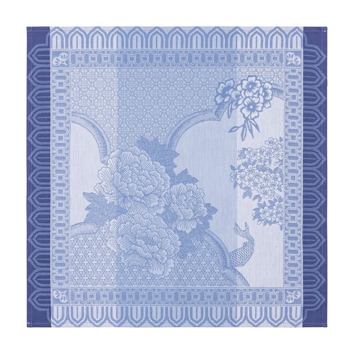 Serviettes de table jacquard coton Promenade Impériale Lapis, Le Jacquard Français