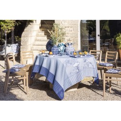 Tissu enduit Promenade Impériale Lapis, Laize 180cm, Le Jacquard Français