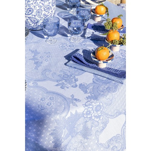 Tissu enduit Promenade Impériale Lapis, Laize 180cm, Le Jacquard Français
