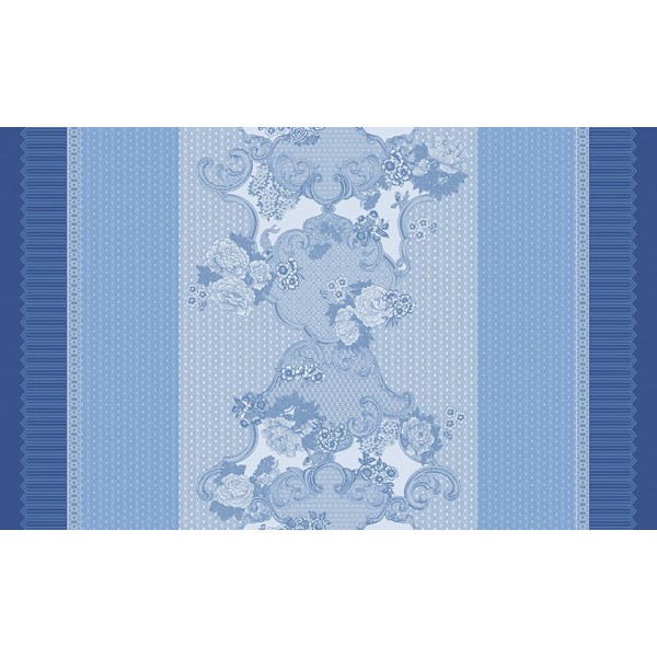 Métrage enduit Promenade Impériale Lapis, Laize 180cm, Le Jacquard Français