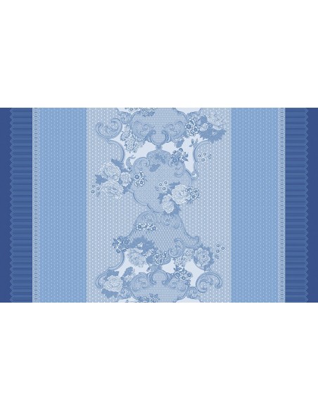 Métrage enduit Promenade Impériale Lapis, Laize 180cm, Le Jacquard Français
