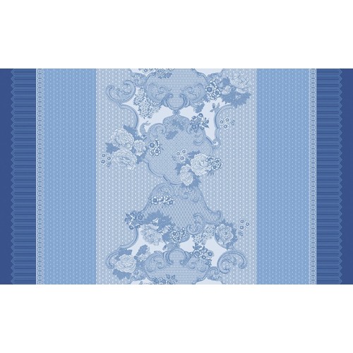 Métrage enduit Promenade Impériale Lapis, Laize 180cm, Le Jacquard Français