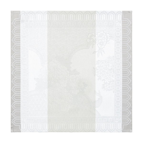Serviettes de table jacquard coton Promenade Impériale Nacre, Le Jacquard Français