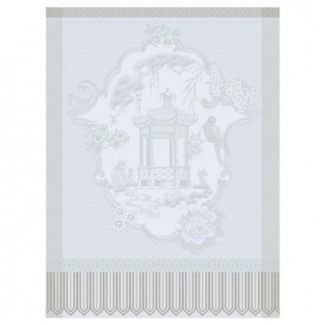 Torchons de cuisine pur coton Promenade Impériale Nacre, Le Jacquard Français 