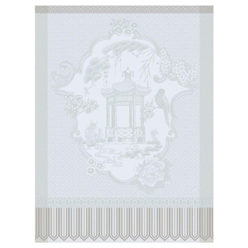 Torchons de cuisine pur coton Promenade Impériale Nacre, Le Jacquard Français 