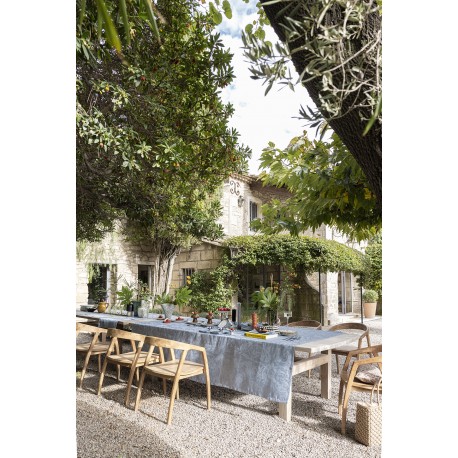 Nappe Tivoli Pastel jacquard pur lin, Le Jacquard Français