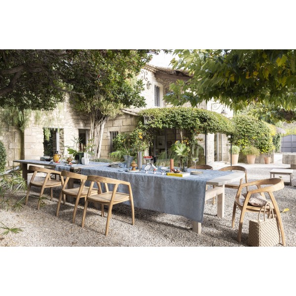 Nappe Tivoli Pastel jacquard pur lin, Le Jacquard Français