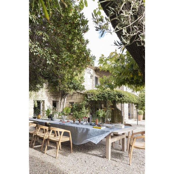 Nappe sur mesure Tivoli Pastel jacquard pur lin laize 245cm, Le Jacquard Français