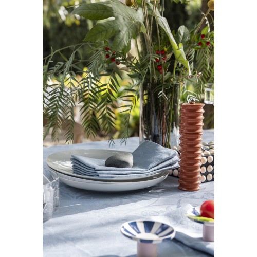 Nappe sur mesure Tivoli Pastel jacquard pur lin laize 245cm, Le Jacquard Français