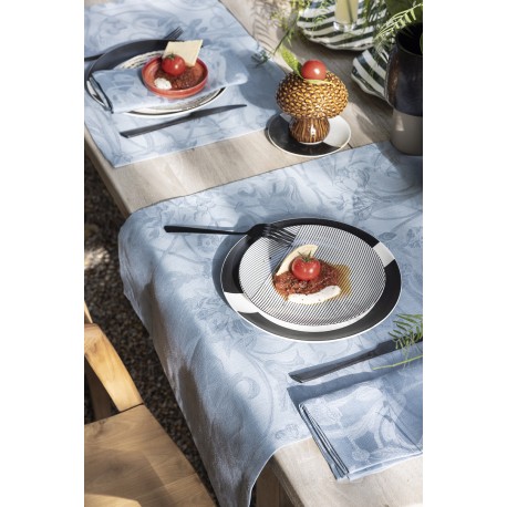 Chemin de table jacquard pur lin Tivoli Pastel, Le Jacquard Français