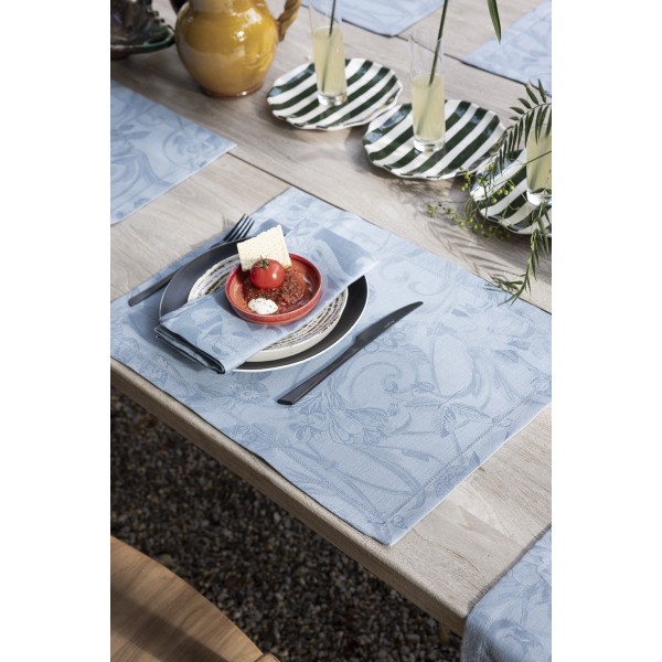 Sets de table jacquard pur lin Tivoli Pastel, Le Jacquard Français 