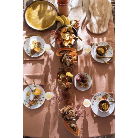 Nappe jacquard coton Végétal Mood Papaye, Le Jacquard Français