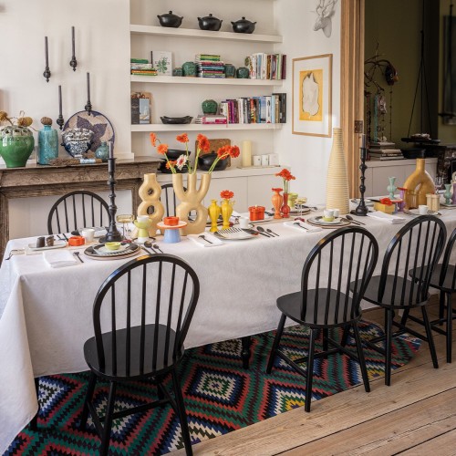 Nappe sur mesure Végétal Mood Blanc laize 155cm, Le Jacquard Français